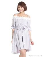 レースオフショルミディ丈OP/ラベンダー