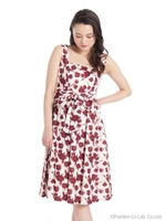 レトロフラワー柄ＯＰ/レッド