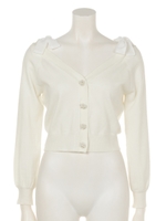 肩リボンカーディガン/オフホワイト