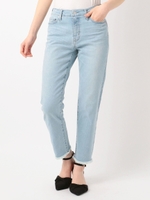 裾フリンジデニムスキニー/ライトブルー