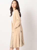 脇パール付ニットカーディガン/ピンクベージュ