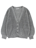 ・ワッフルカーディガン/杢グレー