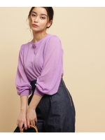 バックリボンハイゲージニット/ライトパープル(081)