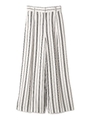 ランダムストライプリラックスストレートワイドパンツ/ホワイト1(031)