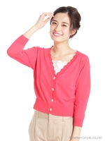 UV冷感R/NスカラVカーデ/ピンク