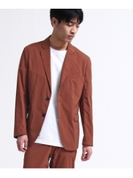 【撥水】スパンライクストレッチジャケット/レンガ(069)