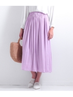【Alluge】カッセンサテンギャザースカート/ラベンダー(023)