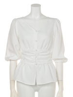 パフSLVボリュームブラウス/BLK