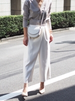 【WEB限定】◎JOCIT ラップ風 タックパンツ / ワイドパンツ/OFF WHITE