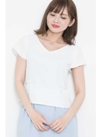 ウエストポイントパールブラウス/ホワイト(030)