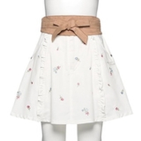 ベルトつき花柄レースフレアスカパン