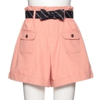 【30%OFF】レジメンタルストライプベルトつきショートパンツ