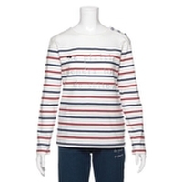 肩ボタンつきボーダーTシャツ