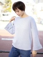リブフレア袖ニット