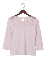 デコルテシアーＴＯＰＳ　７分袖/ラベンダー