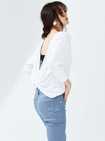 バックツイストワッフルトップス/ホワイト