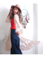 【anap mimpi】フラワーレースロングカーディガン/ホワイト(001)