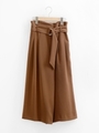 ベルト付フロントラップスカーチョ/ブラウン