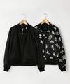 無地×フラワー柄リバーシブルMA-1ブルゾン