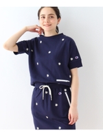 Champion フラワー刺繍カットソー/ブルー系(095)
