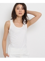 【洗える】バックレース　タンクトップ/ホワイト(002)