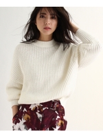 ドロップショルリブニットプルオーバー/ホワイト系(002)