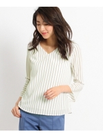 ベルスリーブ ストライプシャツ/ナチュラル(350)