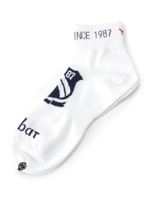 エンブレム柄90度ショートソックス/ホワイト(001)