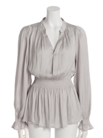 モイストサテンブラウジングTOP/L/GRY