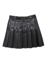 レザープリーツスカート/ブラック