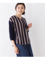 異素材ドッキングプルオーバー/ネイビー(393)