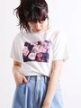 WEGO/フラワーフォトプリントTシャツ