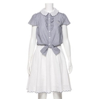 【30%OFF】コットンレースドッキングワンピース