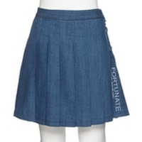 【34%OFF】デニム生地プリーツスカパン