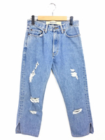 リメイククラッシュデニムパンツ リメイク      