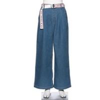 ロゴベルトつきデニムワイドパンツ