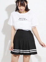 WEGO/ラインBOXプリーツミニスカート