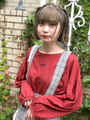 WEGO/ボリュームスリーブロゴロングTシャツ