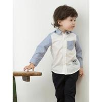 【21%OFF】ロゴパッチつき柄シャツ