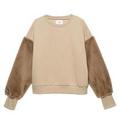 【30%OFF】【LIEN】袖フェイクファー切り替え裏起毛トレーナー