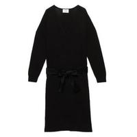 【49%OFF】【LIEN】リボンベルトつきカシュクールロングニットガウン