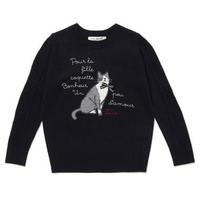 【50%OFF】【キッズサイズ向け】ネコデザインロゴ入りニット