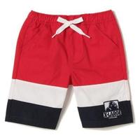 【50%OFF】アイコンワッペンつきボーダー柄ハーフパンツ