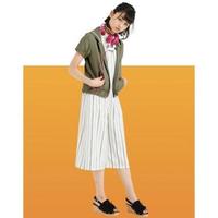 【50%OFF】ストライプ柄コンビネゾン＆ロゴTシャツセット