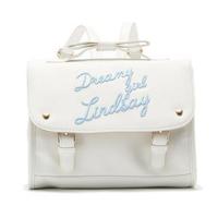 【50%OFF】フェイクレザーロゴサッチェルリュック