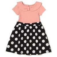 【50%OFF】リブT＆ドットプリントドッキングワンピース