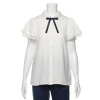 【50%OFF】リボンつきフレア袖デシンブラウス