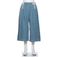【50%OFF】レースアップワイドデニムパンツ