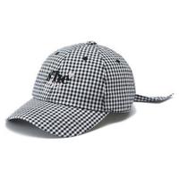 【50%OFF】ロゴ刺しゅう入りギンガムチェック柄後ろリボンキャップ