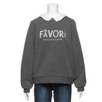 【50%OFF】衿つきロゴ入り裏起毛トレーナー